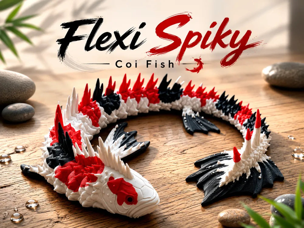Poisson Koi Flexi Épineux | Jouet de Bureau Articulé