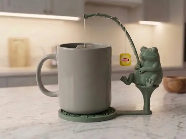 Porte-sachet de thé Grenouille Pêcheuse